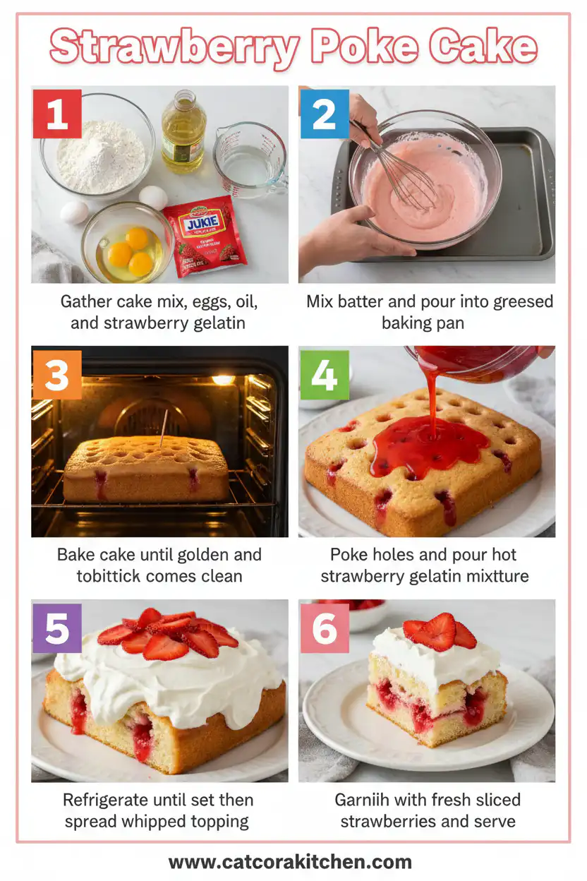 Strawberry poke cake How to Make