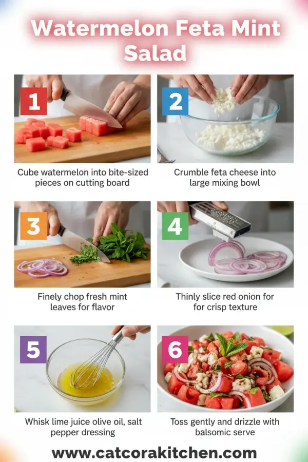 Watermelon feta mint salad How to Make 