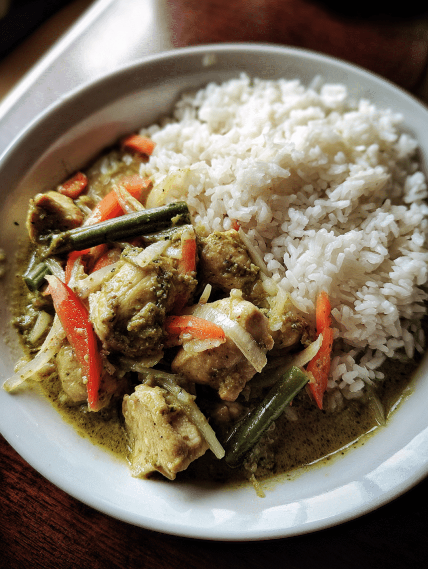 Thai green curry with chicken