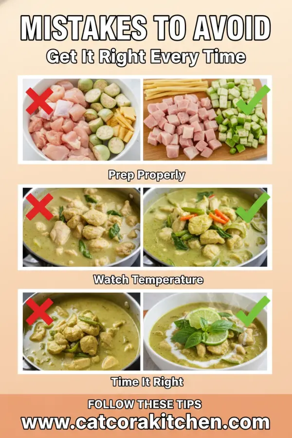 Thai green curry with chicken common mistakes