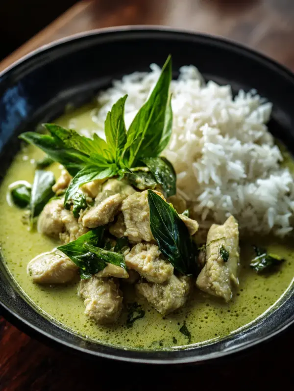 card recipe ingredients and instructions Thai green curry with chicken