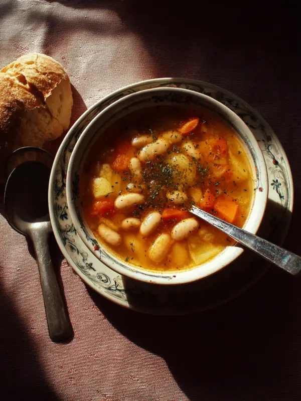 card recipe ingredients and instructions Tuscan white bean soup