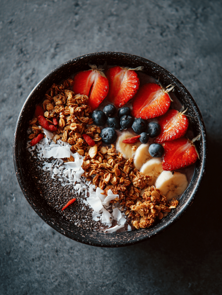acai bowl with homemade granola