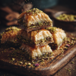 baklava with pistachios and honey
