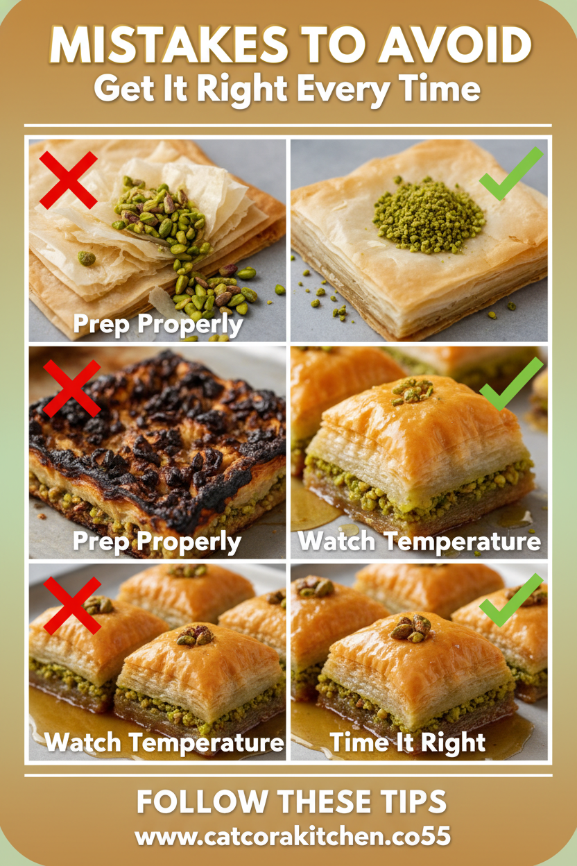 Baklava with pistachios and honey common mistakes