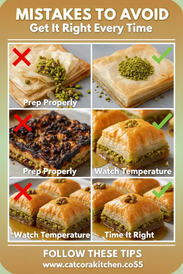 Baklava with pistachios and honey common mistakes