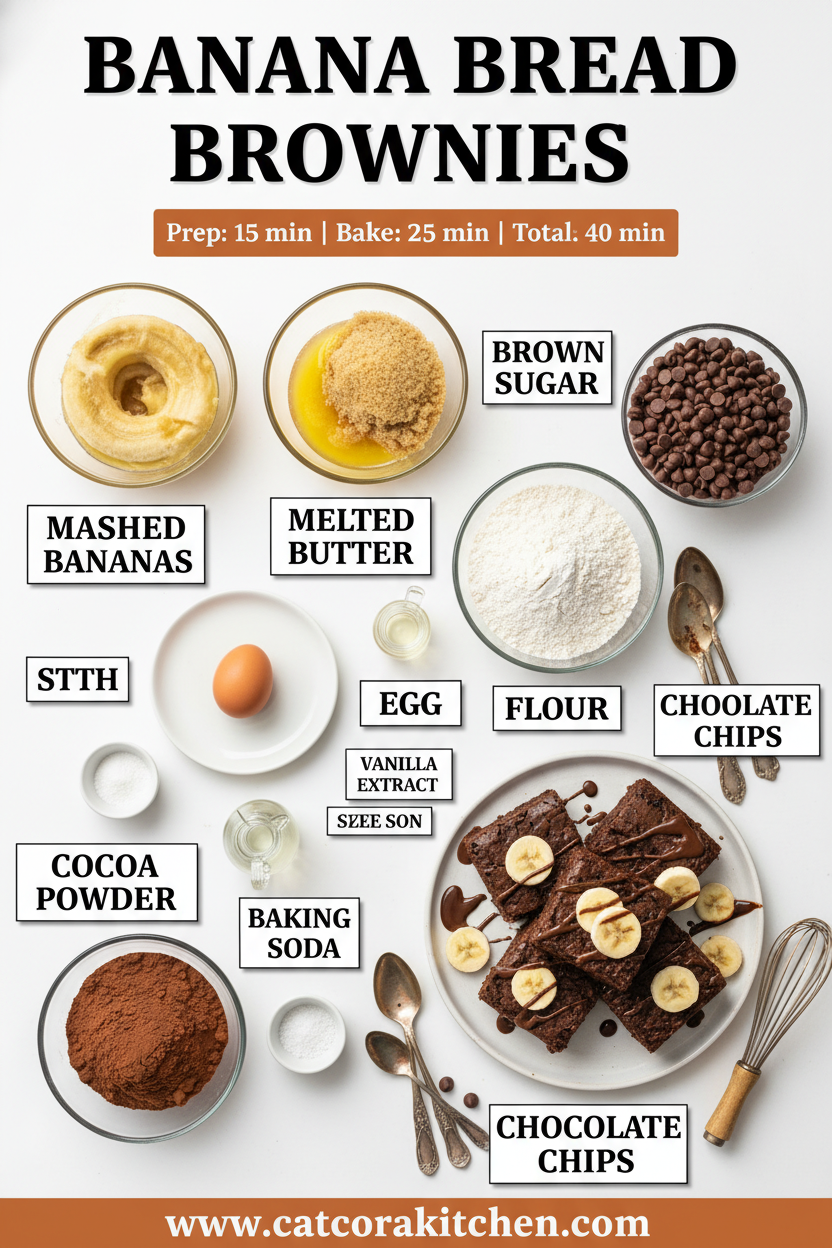 Banana bread brownies ingredients