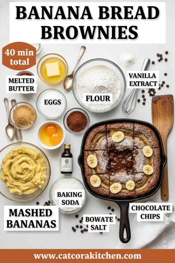 Banana bread brownies ingredients