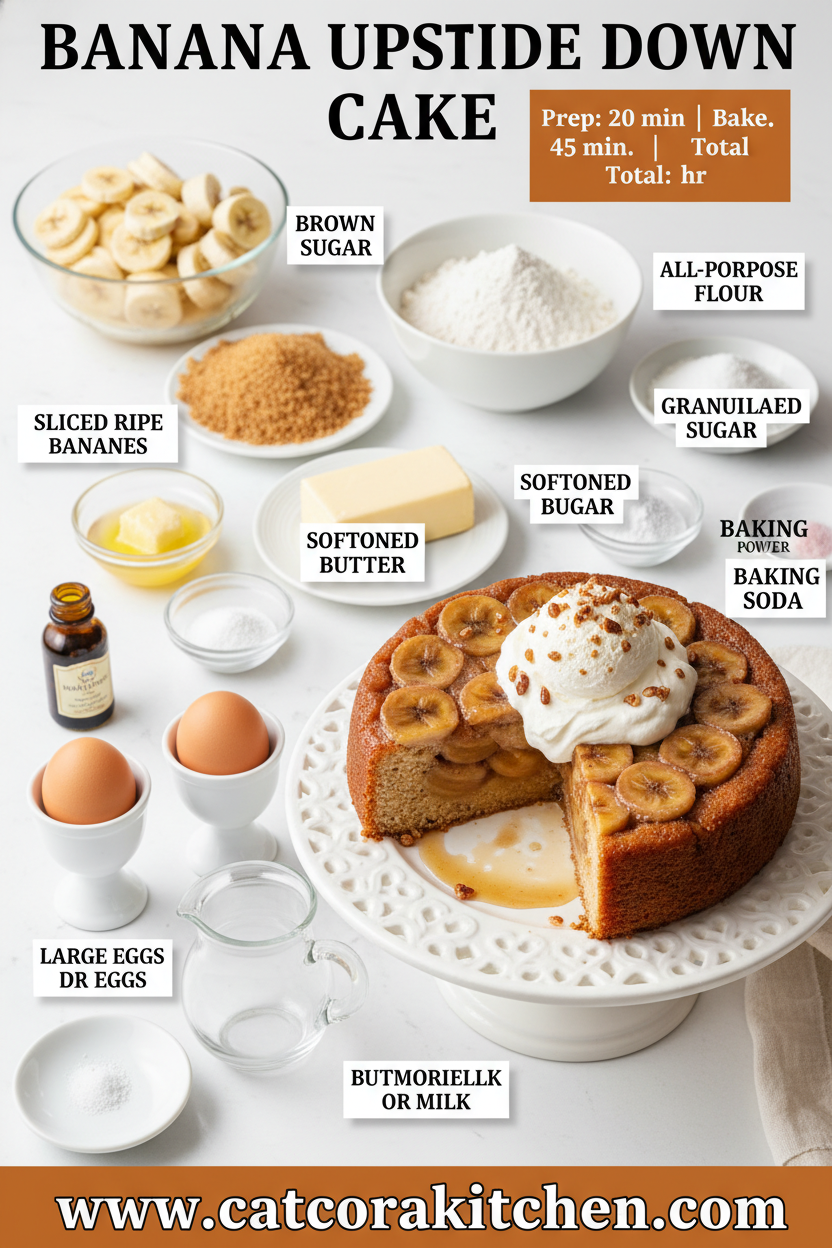 Banana upside down cake ingredients