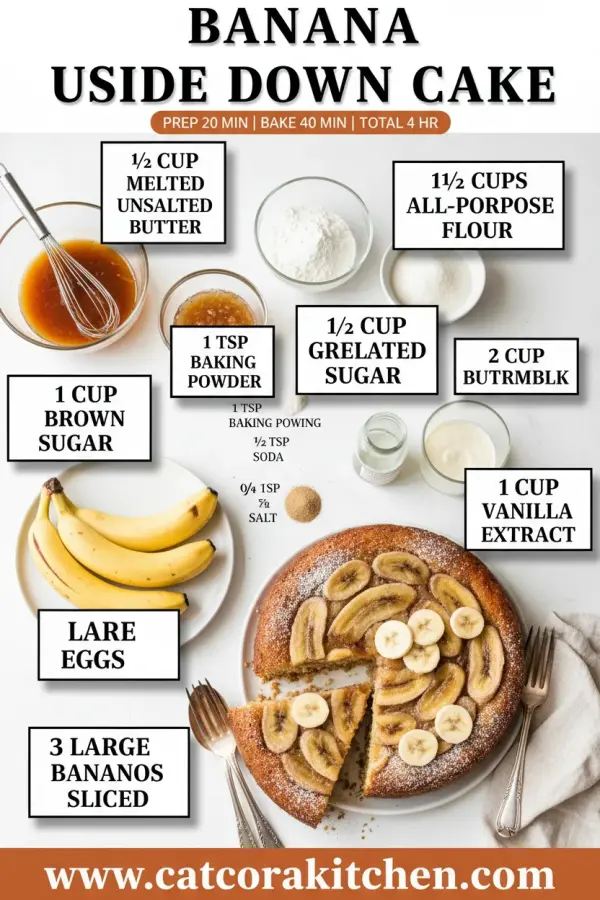 Banana upside down cake ingredients