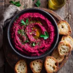 beet hummus with za'atar