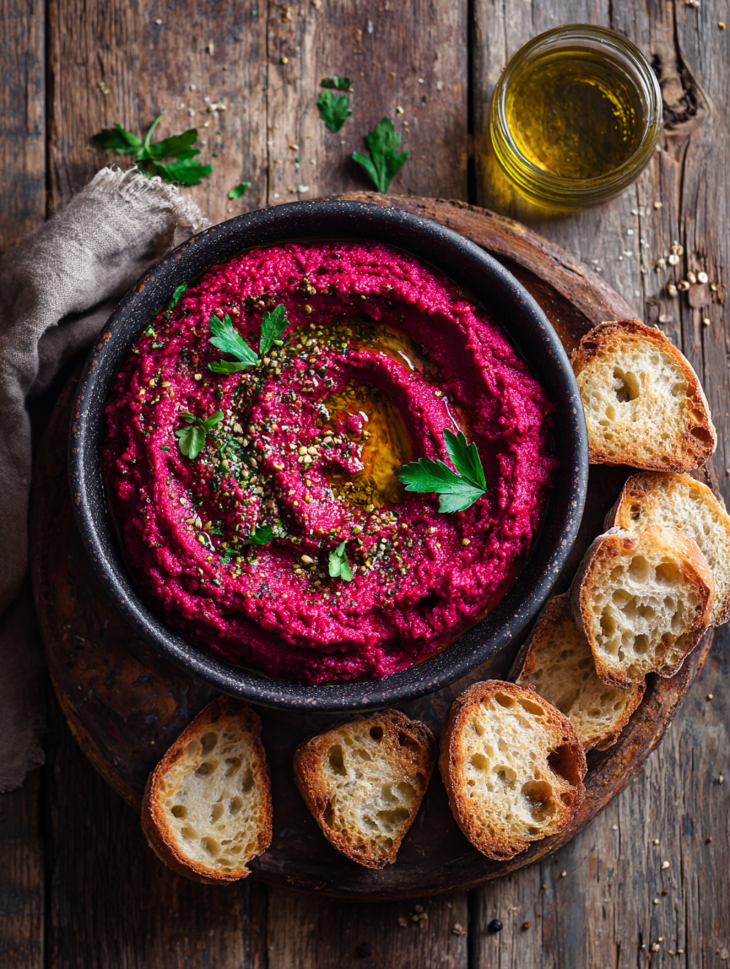beet hummus with za'atar