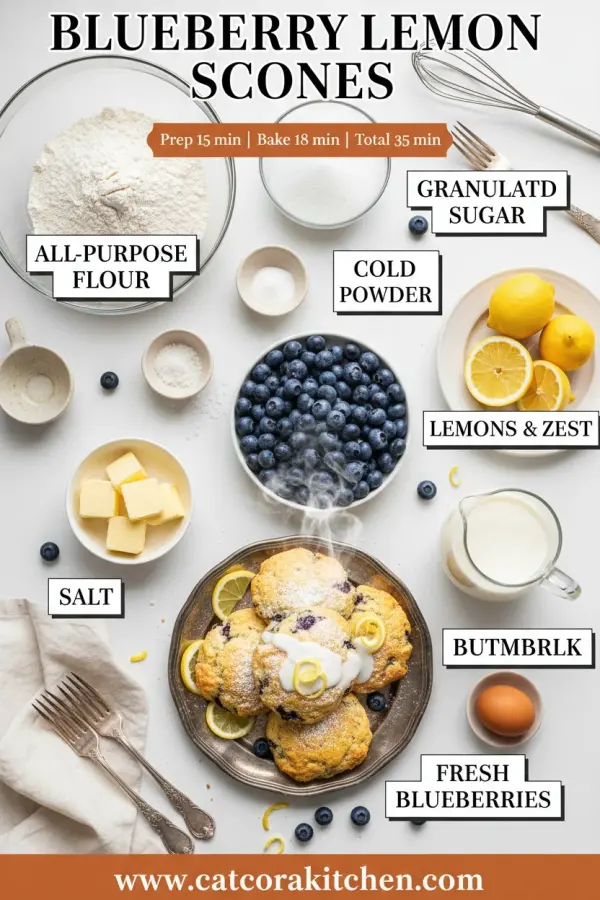 Blueberry lemon scones ingredients