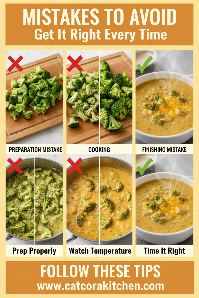 Broccoli cheddar soup common mistakes