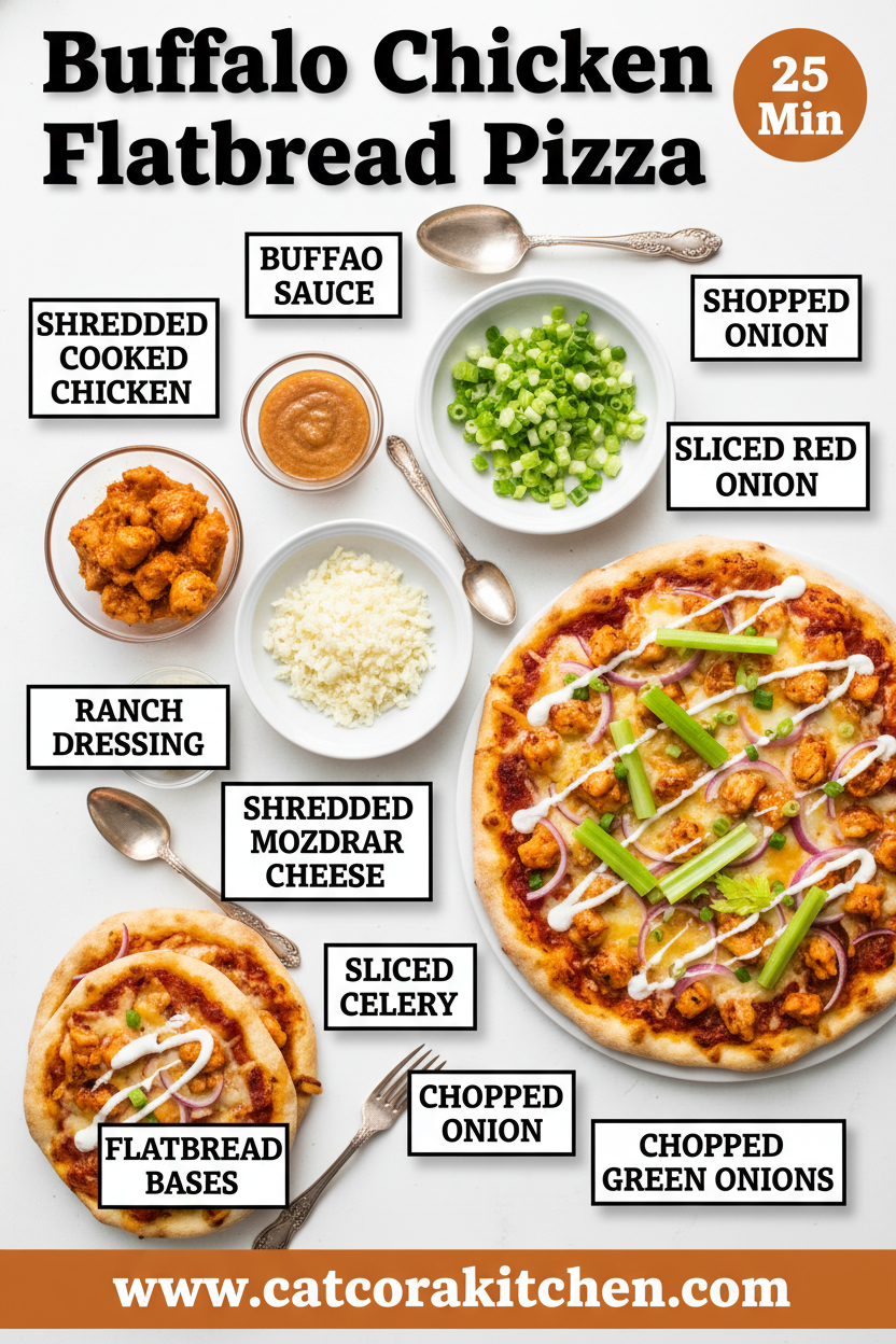 Buffalo chicken flatbread pizza ingredients