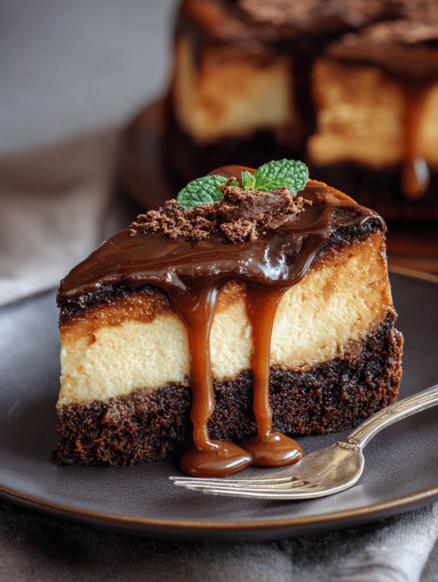 caramel brownie cheesecake