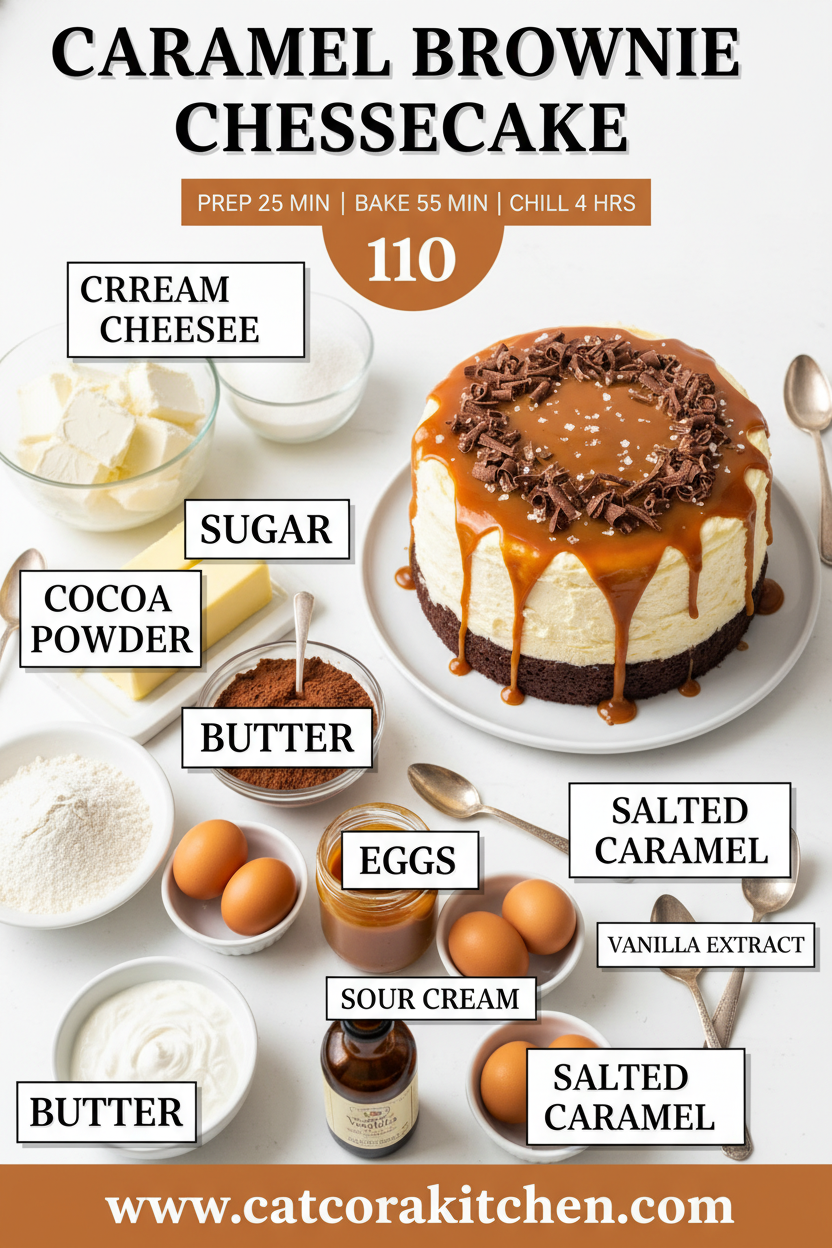 Caramel brownie cheesecake ingredients