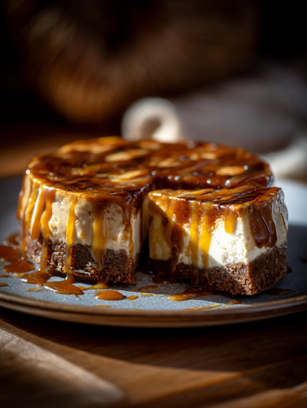 card recipe ingredients and instructions caramel brownie cheesecake