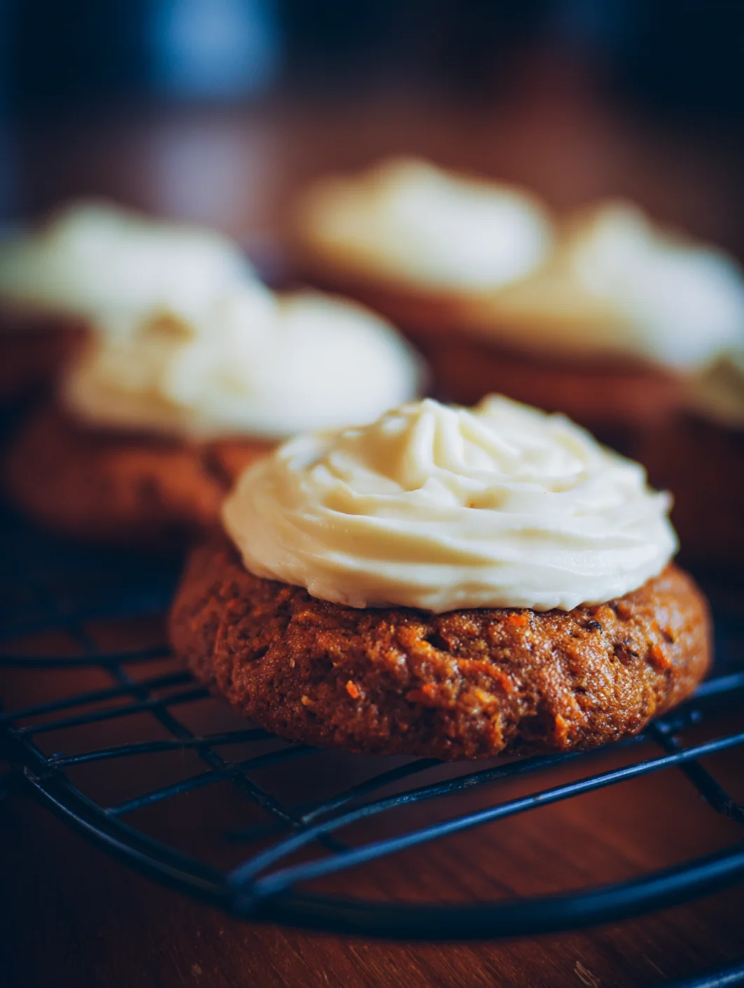 carrot cake cookies with cream cheese frosting