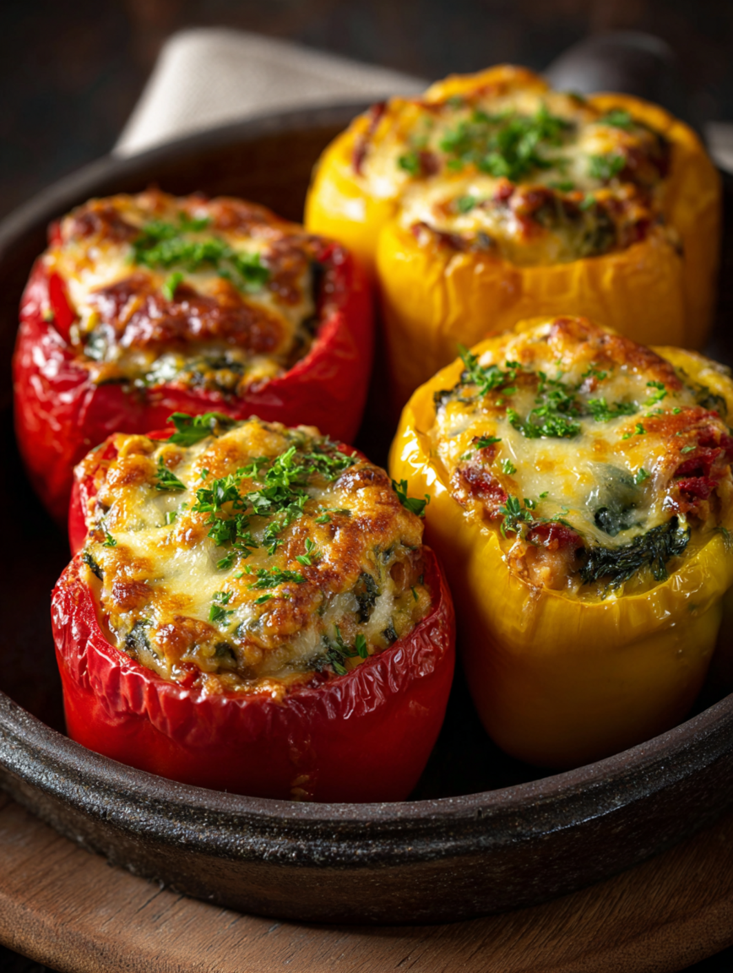 card recipe ingredients and instructions cheesy stuffed bell peppers