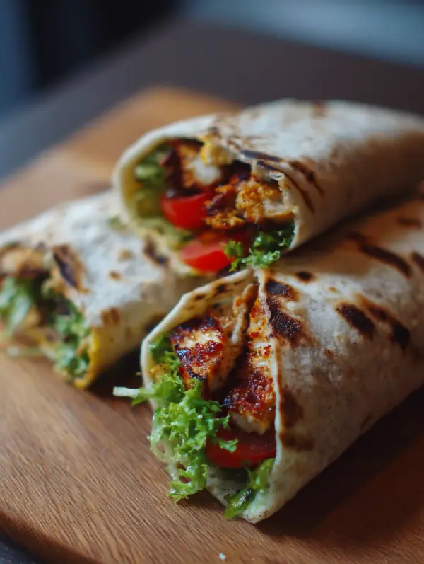 card recipe ingredients and instructions chicken caesar wrap