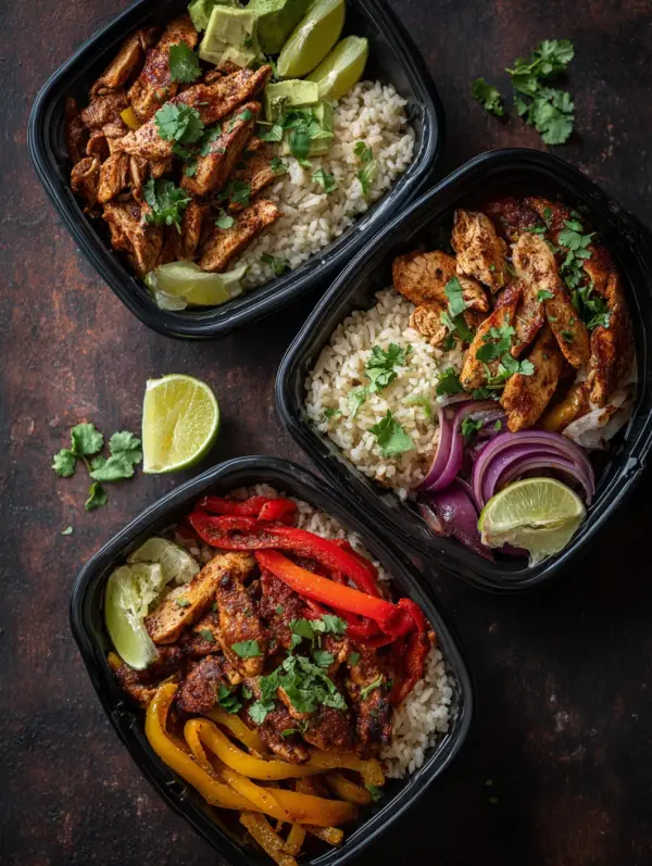chicken fajita meal prep bowls