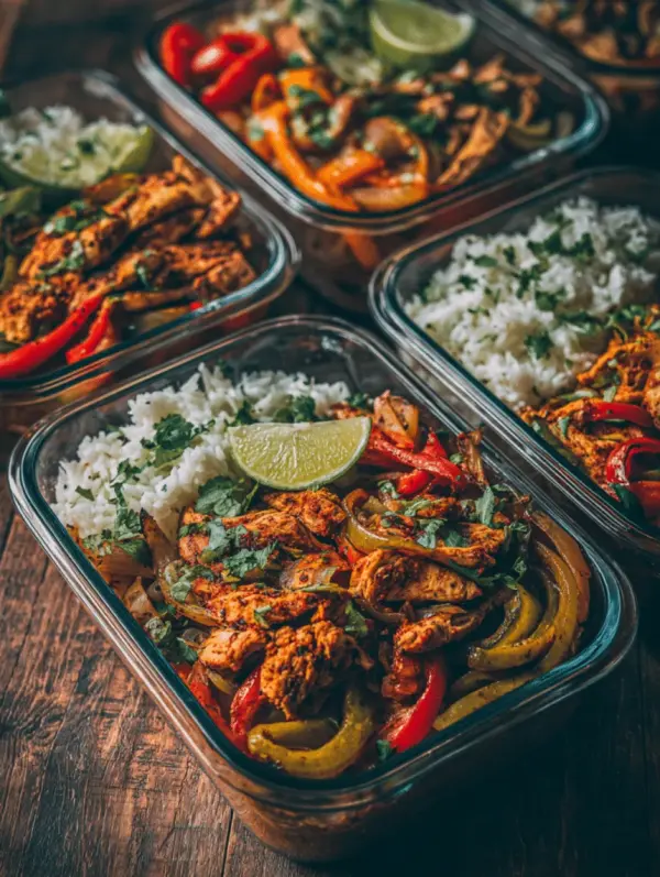 chicken fajita meal prep bowls