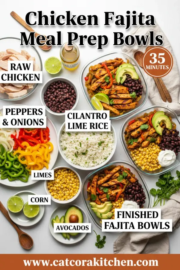 Chicken fajita meal prep bowls ingredients