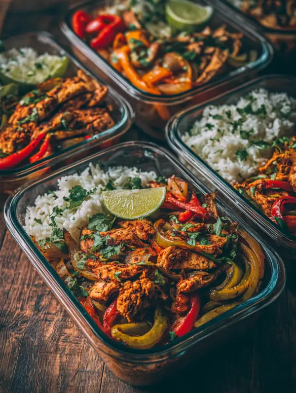 chicken fajita meal prep bowls