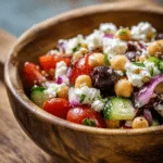 chickpea and feta Mediterranean salad