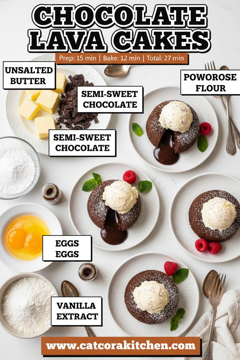 Chocolate lava cakes ingredients