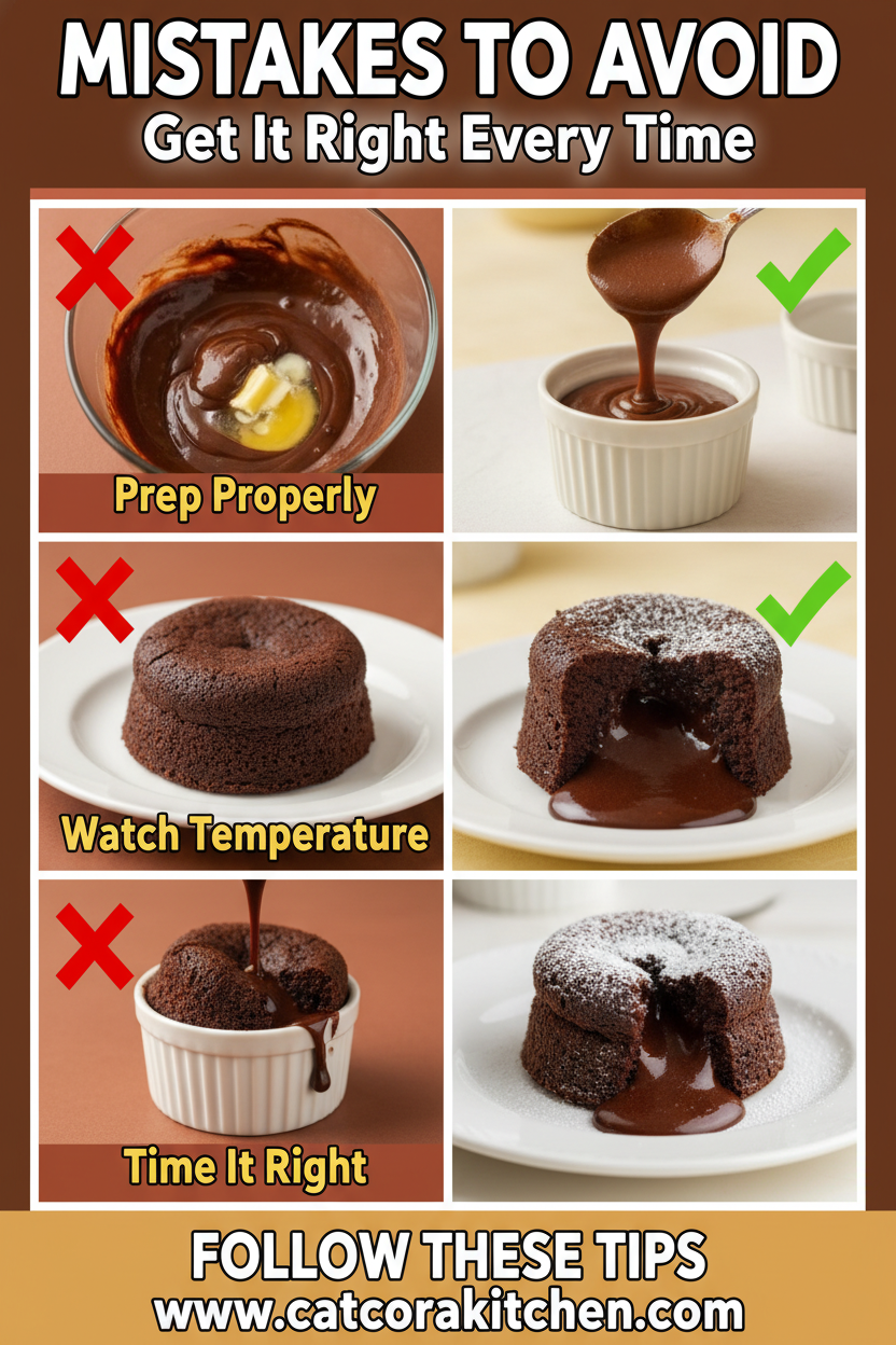 Chocolate lava cakes common mistakes