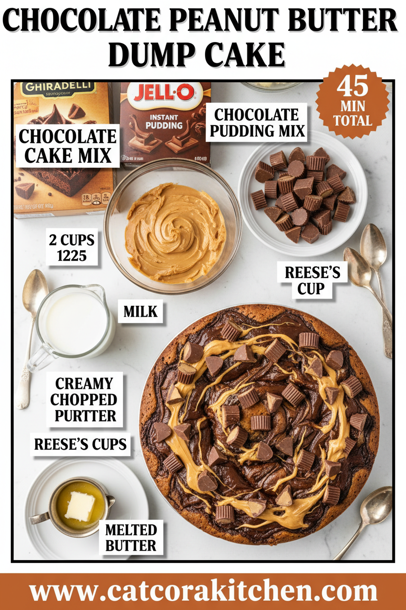 Chocolate peanut butter dump cake ingredients