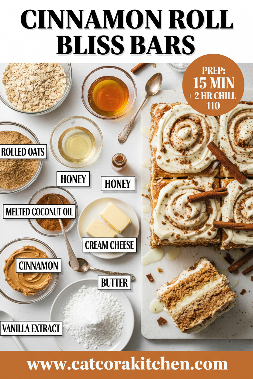 Cinnamon roll bliss bars ingredients