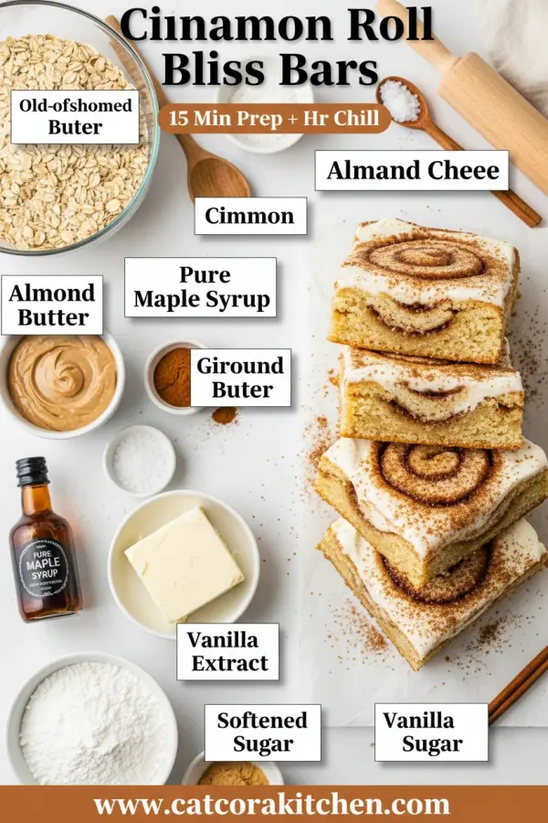 Cinnamon roll bliss bars ingredients