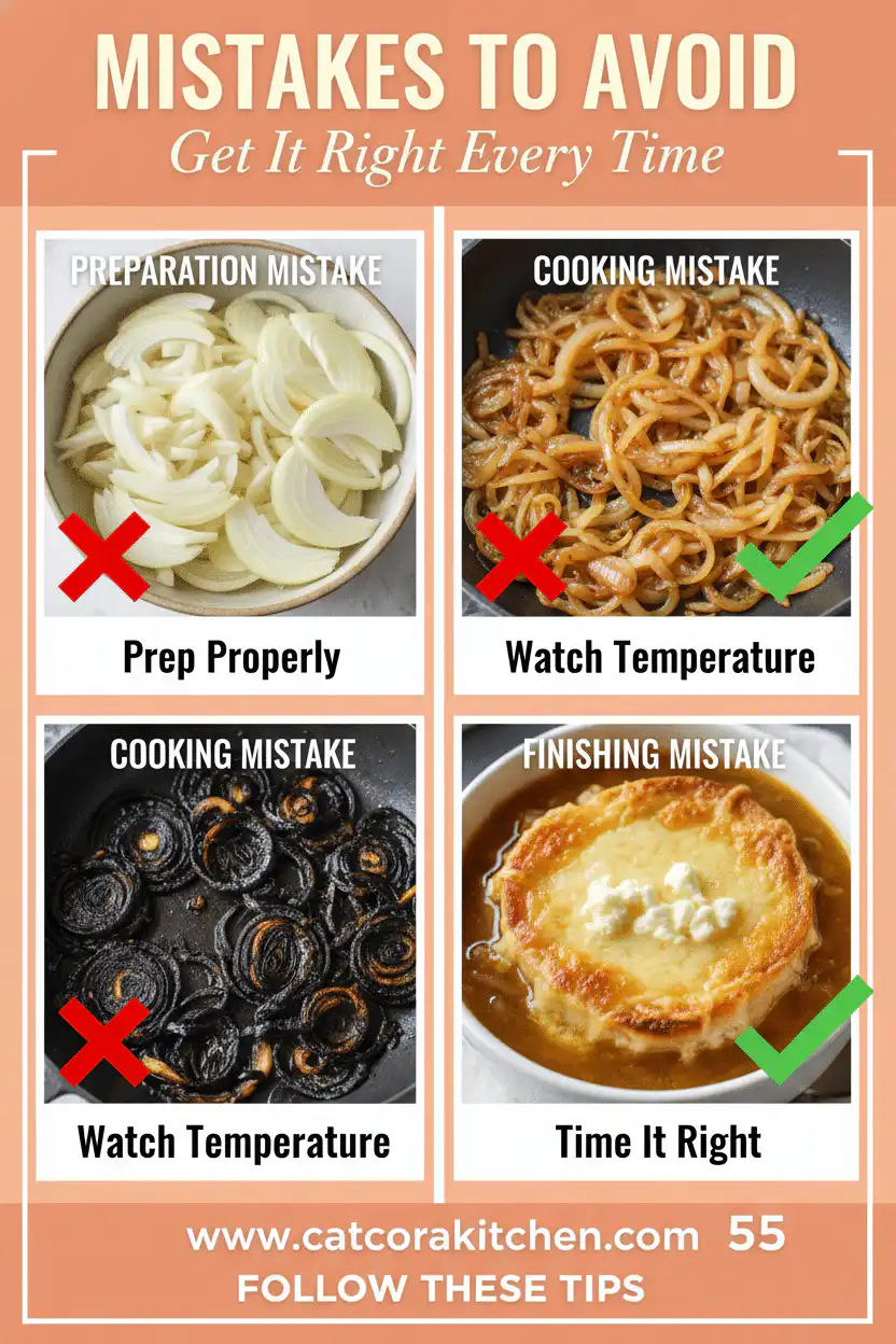 Classic French onion soup common mistakes