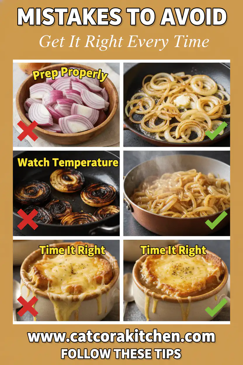 Classic French onion soup common mistakes