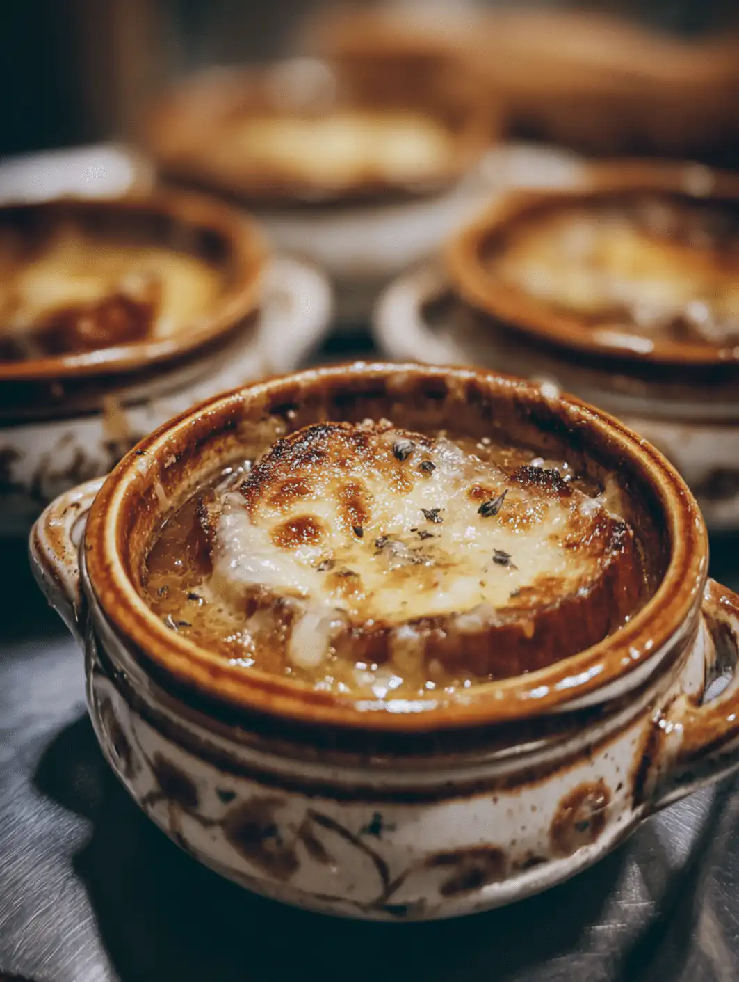 card recipe ingredients and instructions classic French onion soup