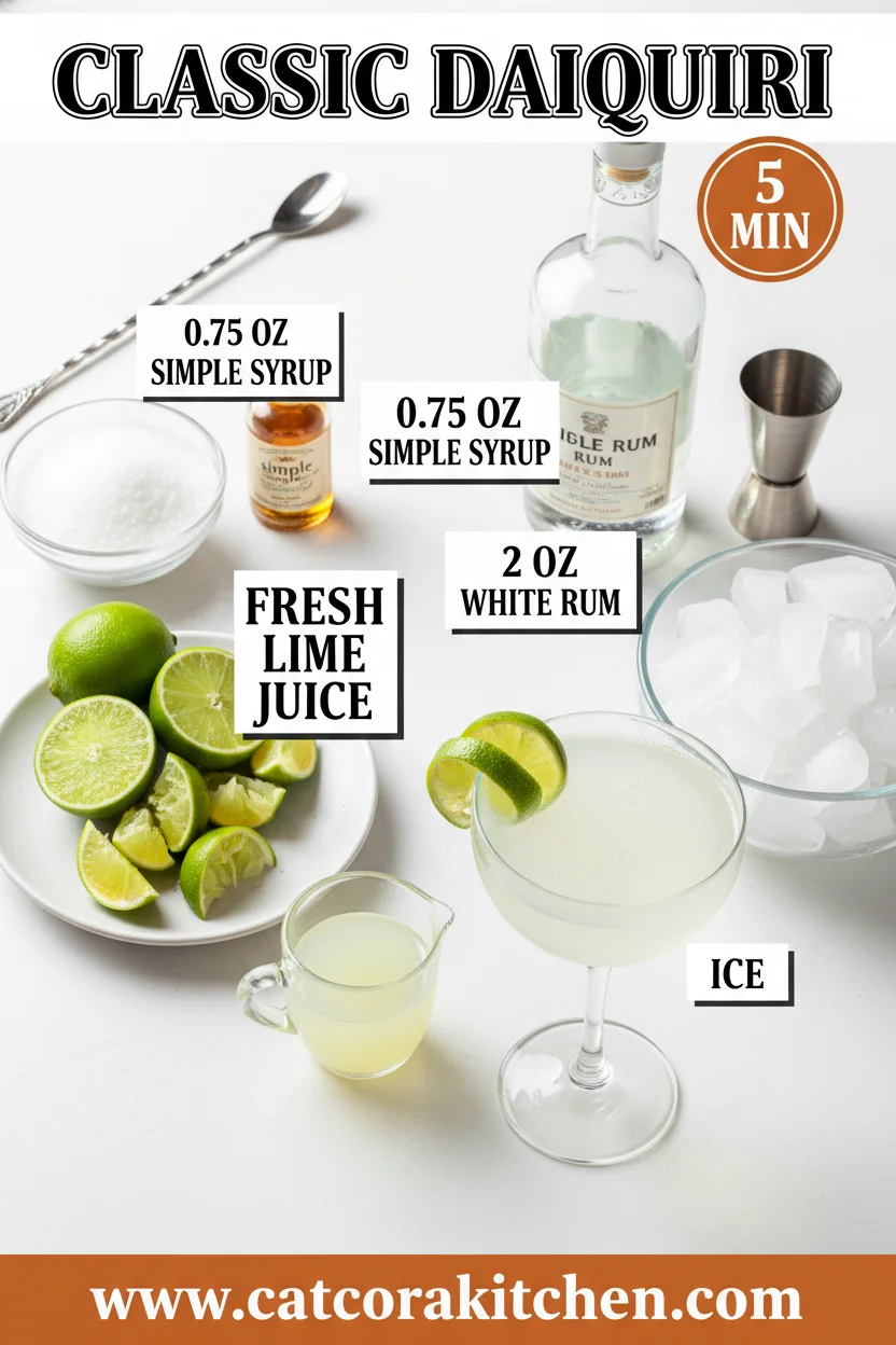 Classic daiquiri recipe ingredients