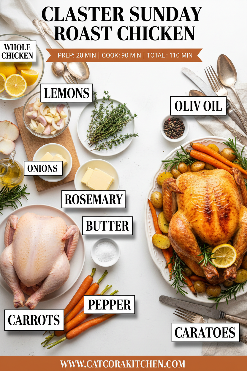 Classic Easter Sunday roast chicken ingredients