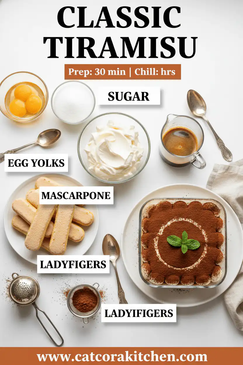 Classic tiramisu ingredients