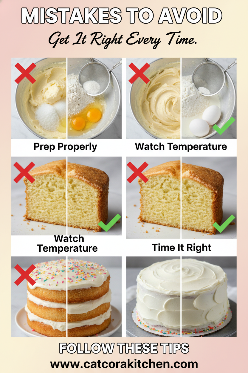Classic vanilla birthday cake common mistakes