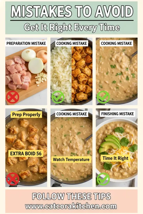 Creamy white chicken chili common mistakes