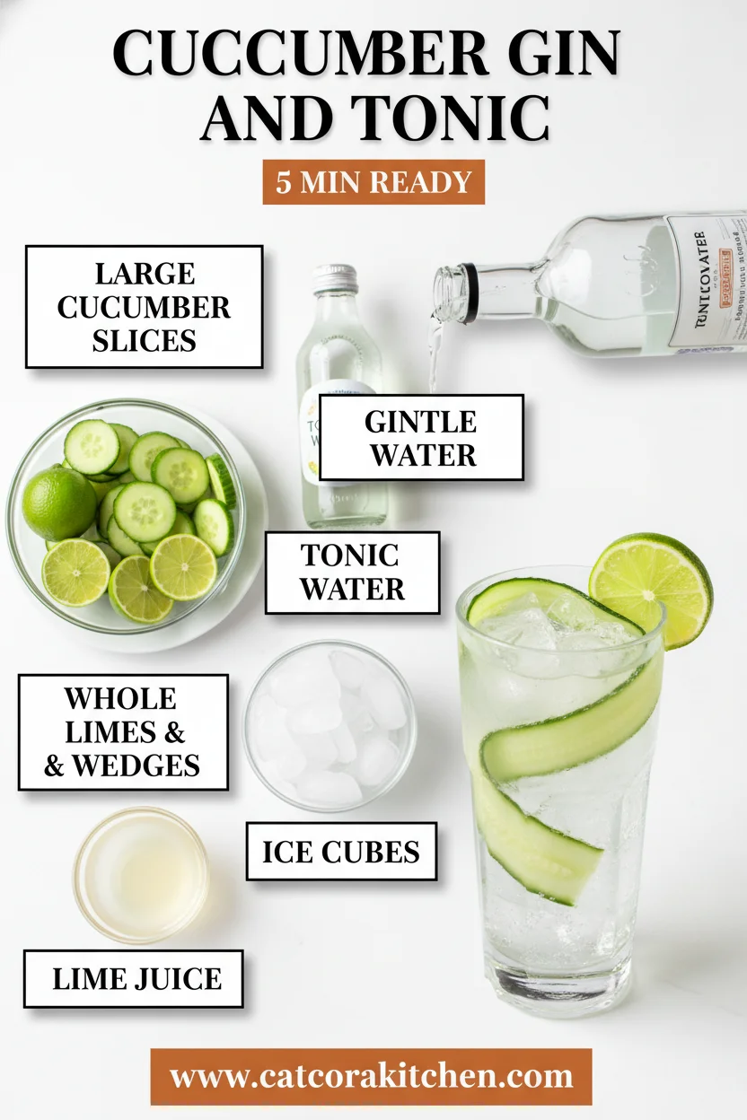 Cucumber gin and tonic ingredients