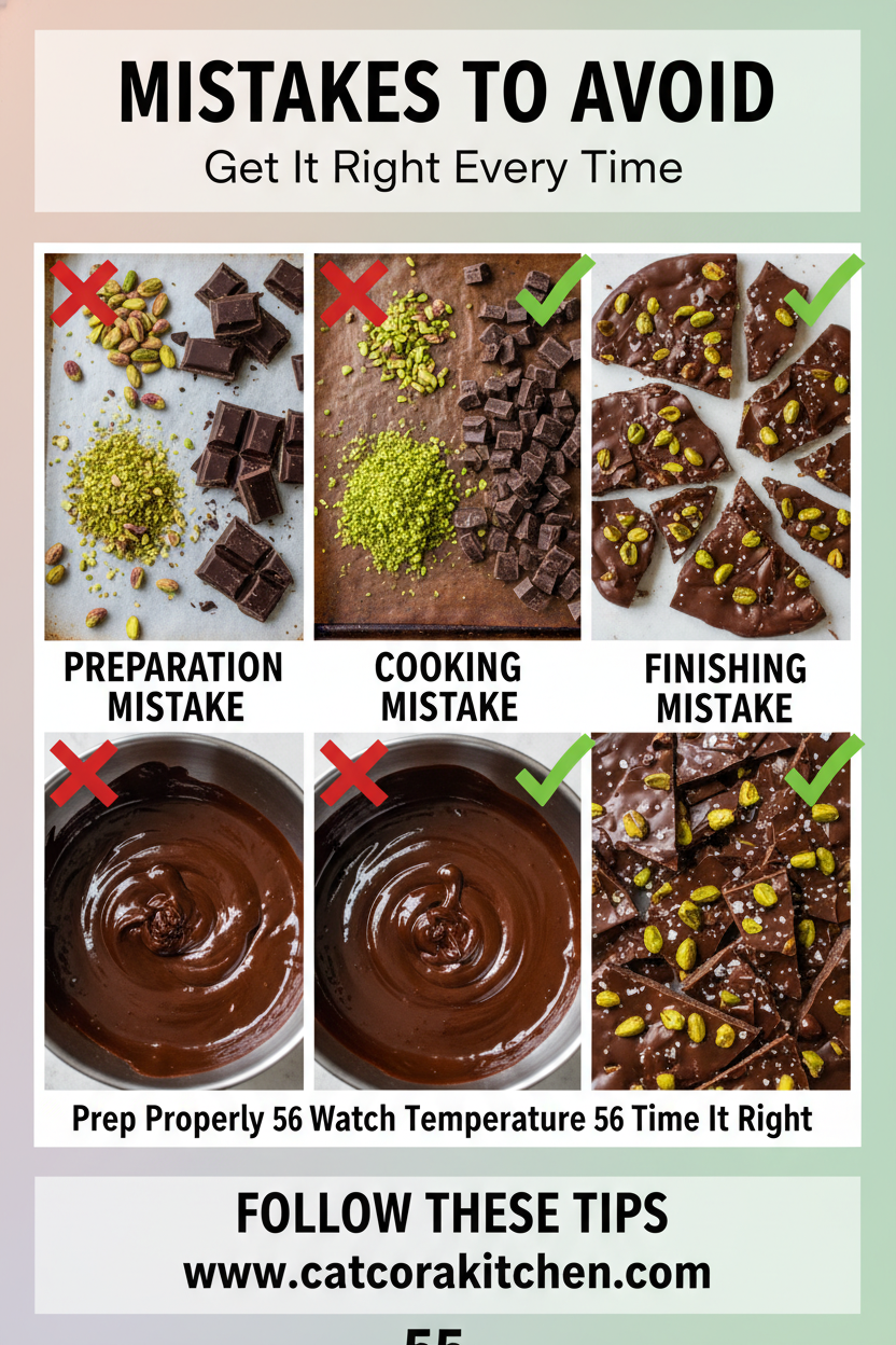 Dark chocolate bark with sea salt and pistachios common mistakes