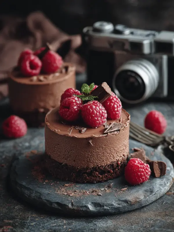 dark chocolate raspberry mousse cake