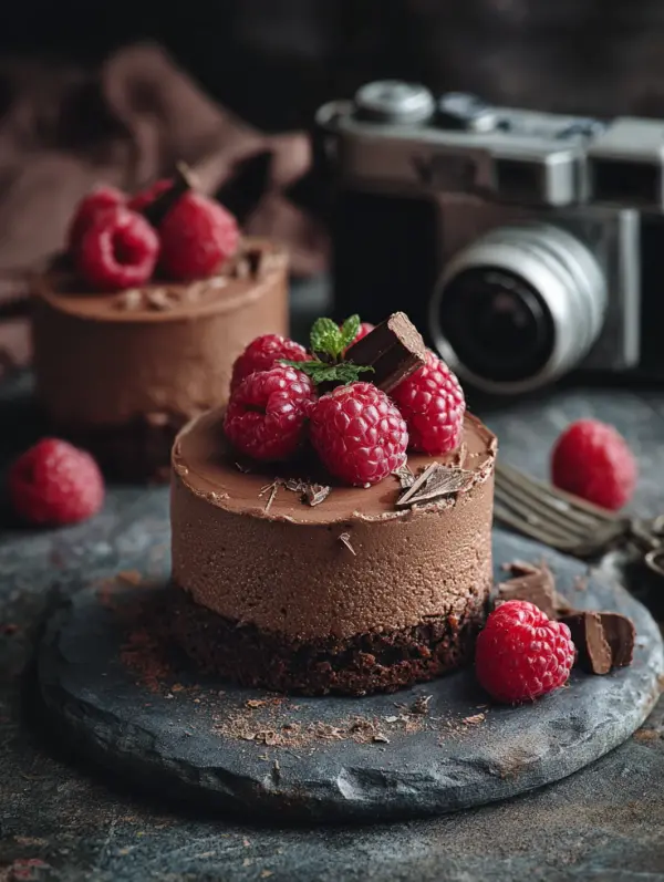 Dark Chocolate Raspberry Mousse Cake