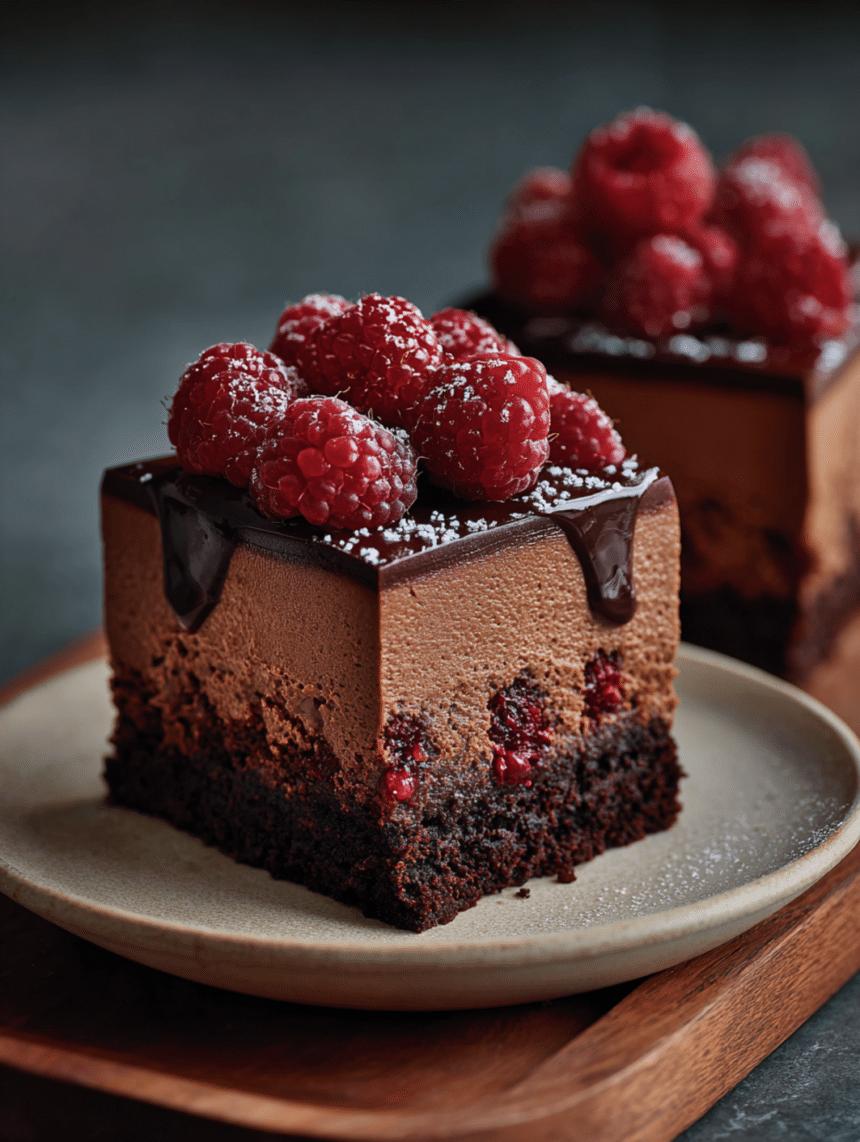 dark chocolate raspberry mousse cake