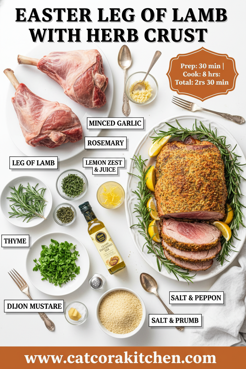 Easter leg of lamb with herb crust ingredients