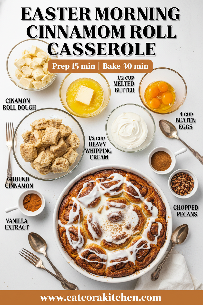 Easter morning cinnamon roll casserole ingredients